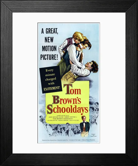 Framed Print : TOM BROWN'S SCHOOLDAYS, top left and bottom right: John Howard Davies on poster art, 1951