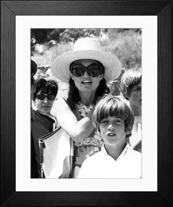 Framed Print : John F. Kennedy, Jr. Jacqueline Kennedy, 3 / 20 / 69, Greece. Courtesy: CSU Archives  /  Everett Collection