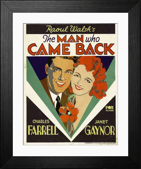 Framed Print : THE MAN WHO CAME BACK, from left: Charles Farrell, Janet Gaynor on window card, 1931, TM and Copyright 20th Century Fox Film Corp. All rights reserved. / courtesy Everett Collection