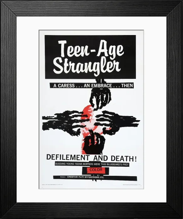 Framed Print : TEEN-AGE STRANGLER, (aka TERROR IN THE NIGHT), US poster, 1964