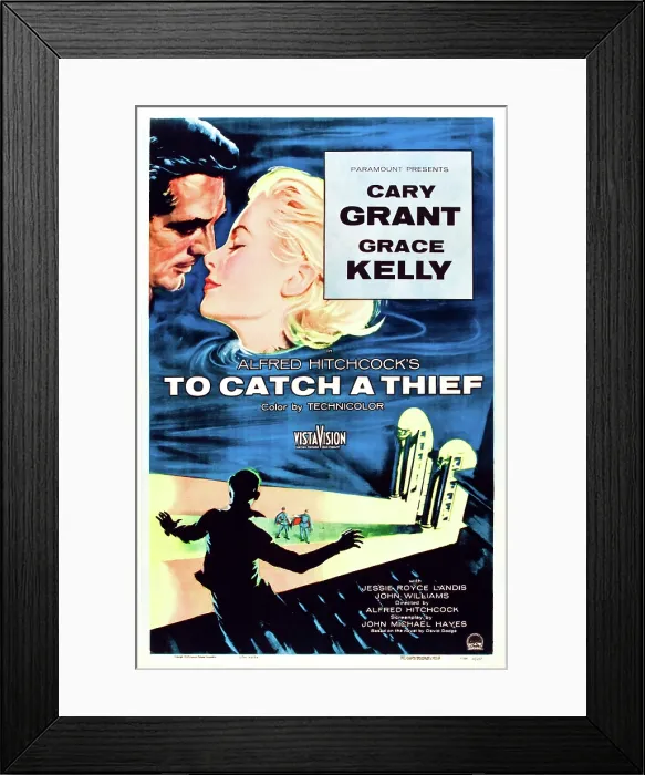 Framed Print : TO CATCH A THIEF, U.S. poster art, from left: Cary Grant, Grace Kelly, 1955 Framed Print : TO CATCH A THIEF, U.S. poster art, from left: Cary Grant, Grace Kelly, 1955