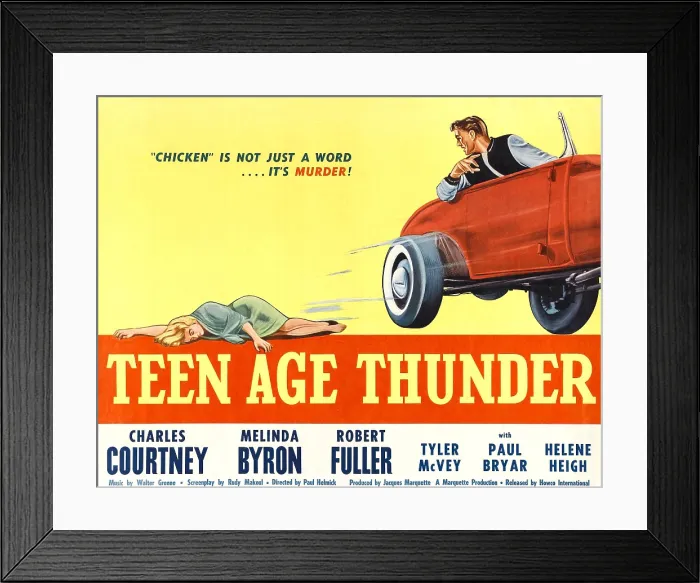 Framed Print : TEENAGE THUNDER, poster art, 1957