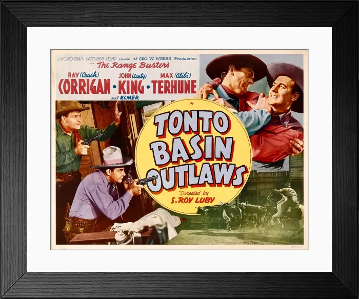 Framed Print : TONTO BASIN OUTLAWS, from left: Max Terhune, Ray Crash Corrigan, 1941 Framed Print : TONTO BASIN OUTLAWS, from left: Max Terhune, Ray Crash Corrigan, 1941