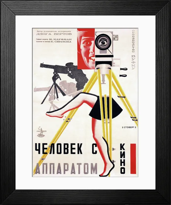 Framed Print : THE MAN WITH A MOVIE CAMERA, (aka CHELOVEKs KINO-APPARATOM, aka THE MAN WITH THE MOVIE CAMERA), poster by the Stenberg Brothers, 1929 Framed Print : THE MAN WITH A MOVIE CAMERA, (aka CHELOVEKs KINO-APPARATOM, aka THE MAN WITH THE MOVIE CAMERA), poster by the Stenberg Brothers, 1929
