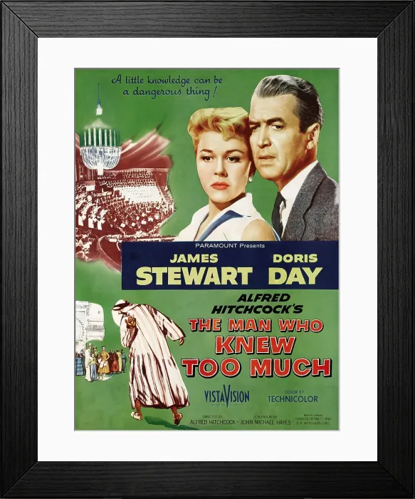 Framed Print : THE MAN WHO KNEW TOO MUCH, top from left: Doris Day, James Stewart, 1956