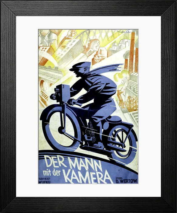 Framed Print : THE MAN WITH A MOVIE CAMERA, (aka CHELOVEKs KINO-APPARATOM, aka THE MAN WITH THE MOVIE CAMERA), a German poster, 1929 Framed Print : THE MAN WITH A MOVIE CAMERA, (aka CHELOVEKs KINO-APPARATOM, aka THE MAN WITH THE MOVIE CAMERA), a German poster, 1929