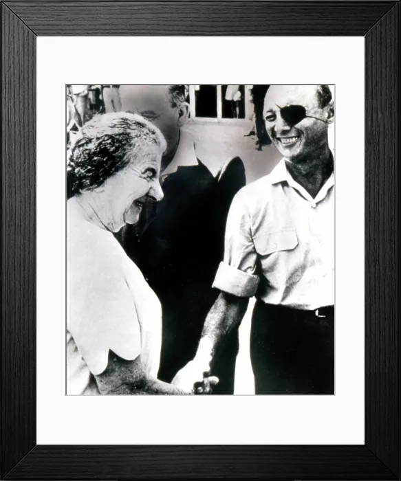 Framed Print : Moshe Dayan (r.), with Golda Meir ca. 1970. Courtesy: CSU Archives / Everett Collection Framed Print : Moshe Dayan (r.), with Golda Meir ca. 1970. Courtesy: CSU Archives / Everett Collection