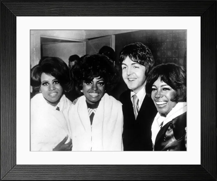 Framed Print : Paul McCartney with Diana Ross and the Supremes in London, January, 1968. CSU Archives / Everett Collection Framed Print : Paul McCartney with Diana Ross and the Supremes in London, January, 1968. CSU Archives / Everett Collection