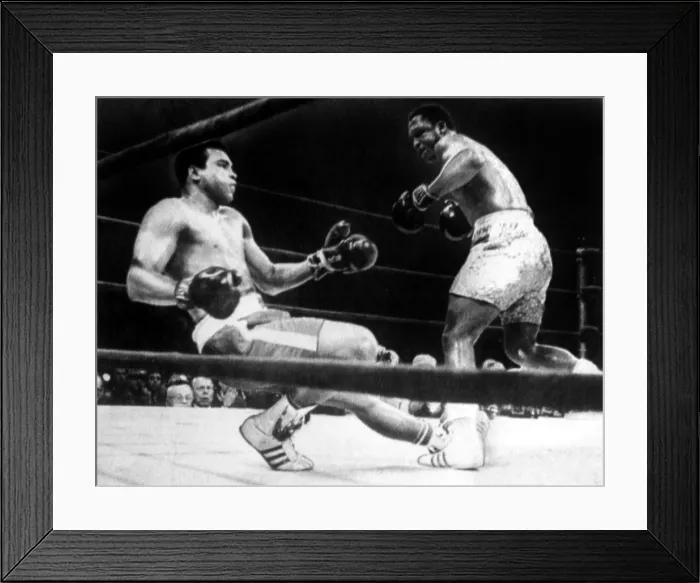 Framed Print : Muhammad Ali knocked down by Joe Frazier in their first title match in Madison Square Garden, 1971. Courtesy: CSU Archives / Everett Collection Framed Print : Muhammad Ali knocked down by Joe Frazier in their first title match in Madison Square Garden, 1971. Courtesy: CSU Archives / Everett Collection