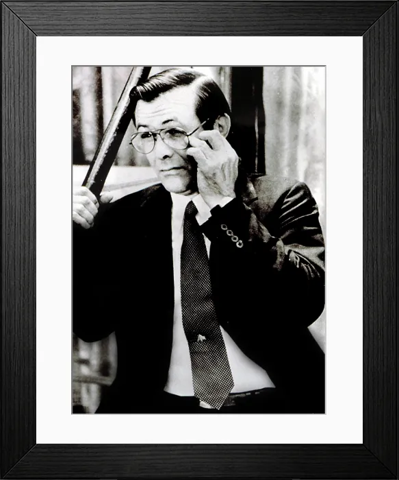 Framed Print : DONALD RUMSFELD, as White House Chief of Staff during President Ford's news conference in which he named Rumsfeld as Secretary of Defense, a replacement to James Schlesinger Framed Print : DONALD RUMSFELD, as White House Chief of Staff during President Ford's news conference in which he named Rumsfeld as Secretary of Defense, a replacement to James Schlesinger