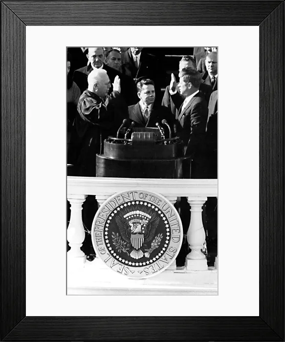 Framed Print : JOHN F.KENNEDY, being sworn in as President, at his Inauguration, January 20, 1961. CSU Archives / Everett Collection Framed Print : JOHN F.KENNEDY, being sworn in as President, at his Inauguration, January 20, 1961. CSU Archives / Everett Collection