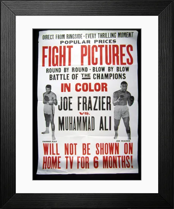 Framed Print : Poster for the first Joe Frazier vs. Muhammad Ali title fight, 1971. Courtesy: CSU Archives  /  Everett Collection