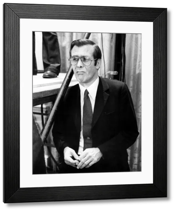 Framed Print : DONALD RUMSFELD, as White House Chief of Staff during President Ford's news conference in which he named Rumsfeld as Secretary of Defense, a replacement to James Schlesinger