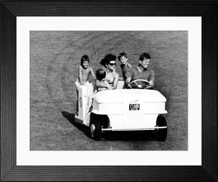 Framed Print : President John F. Kennedy, wife, Jacqueline, Caroline, plus niece and nephew. Hyannis Port, MA, 12-18-1961.. Courtesy: CSU Archives  /  Everett Collection