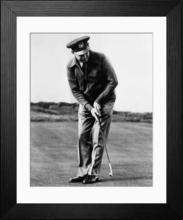 Framed Print : General Dwight Eisenhower playing golf at St. Andrews, Scotland, 1946. Courtesy: CSU Archives / Everett Collection