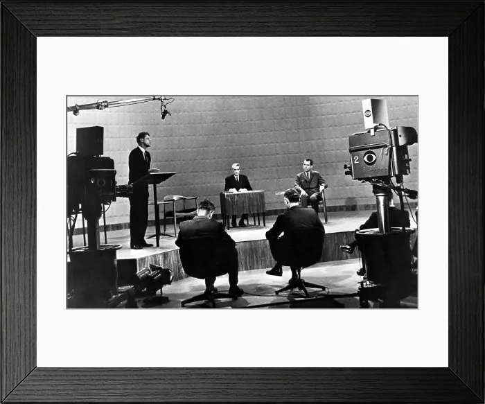 Framed Print : Richard Nixon and John F. Kennedy at the Kennedy-Nixon debates, 09-26-1960.. Courtesy: CSU Archives  /  Everett Collection