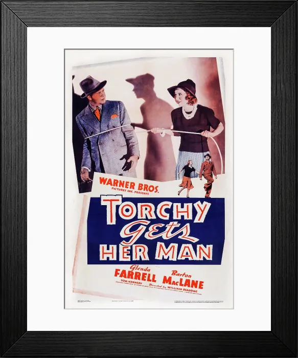 Framed Print : TORCHY GETS HER MAN, US poster art, from left: Barton MacLane, Glenda Farrell, 1938