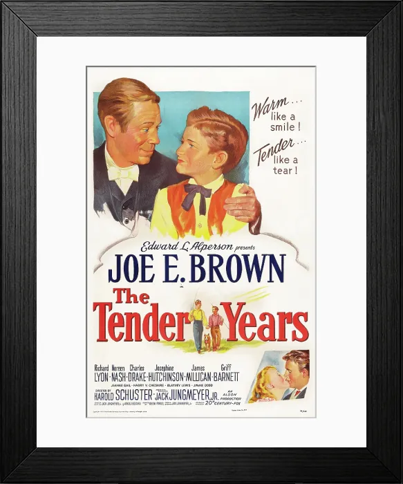 Framed Print : THE TENDER YEARS, US poster art, top from left: Joe E. Brown, Richard Lyon, bottom right: Josephine Hutchinson, Charles Drake, 1948. TM & Copyright 20th Century Fox Film Corp