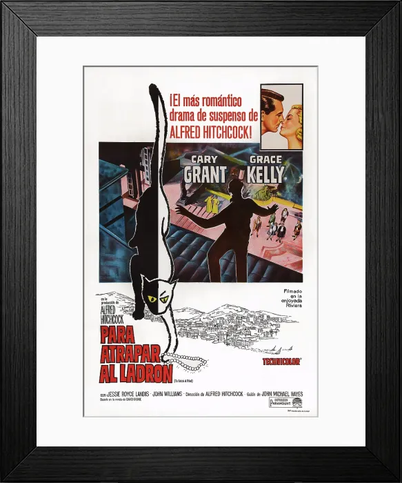 Framed Print : TO CATCH A THIEF, (aka PARA ATRAPAR AL LADRON), Argentine poster art, top inset: Cary Grant, Grace Kelly, 1958 Framed Print : TO CATCH A THIEF, (aka PARA ATRAPAR AL LADRON), Argentine poster art, top inset: Cary Grant, Grace Kelly, 1958