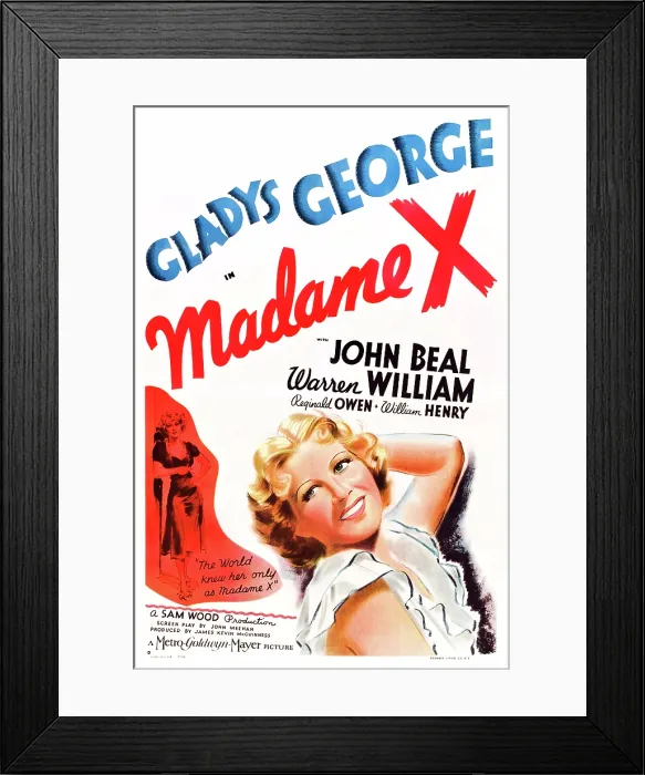 Framed Print : MADAME X, US poster art, Gladys George, 1937