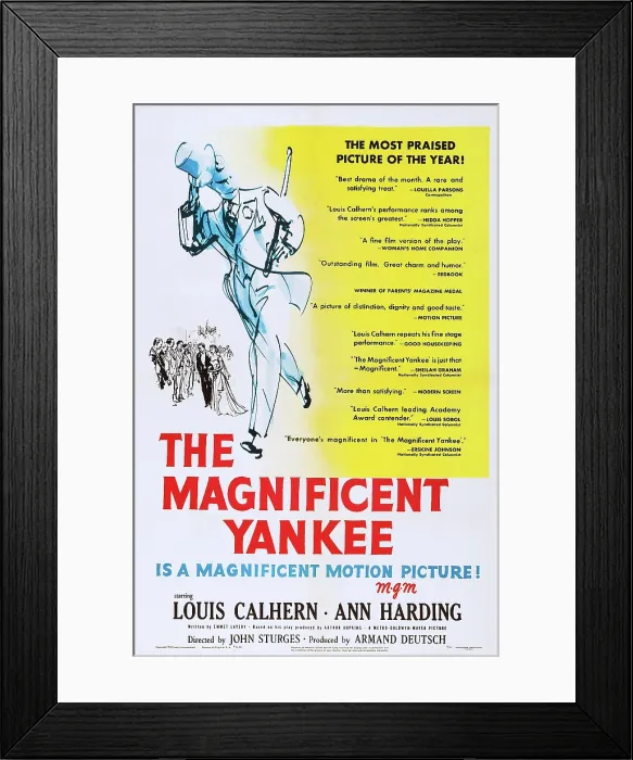 Framed Print : THE MAGNIFICENT YANKEE, US poster art, 1950