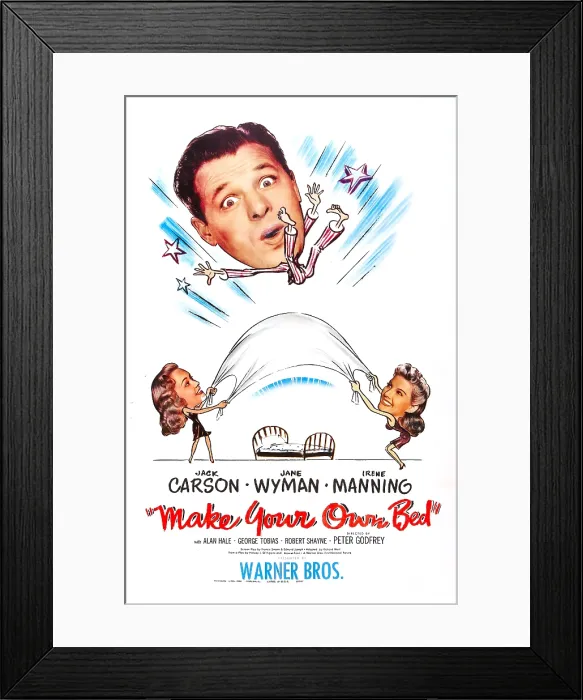 Framed Print : MAKE YOUR OWN BED, US poster, from left: Jane Wyman, Jack Carson, Irene Manning, 1944