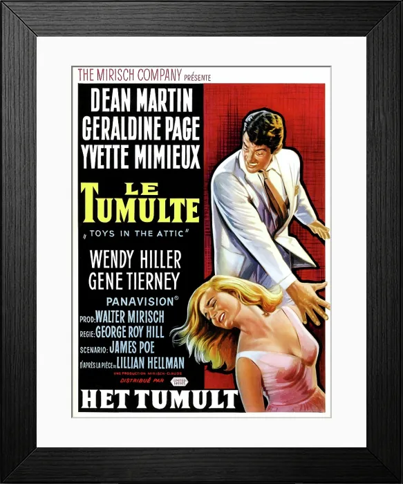Framed Print : TOYS IN THE ATTIC, (aka LE TUMULTE), Dean Martin, Yvette Mimieux, (French poster art), 1963 Framed Print : TOYS IN THE ATTIC, (aka LE TUMULTE), Dean Martin, Yvette Mimieux, (French poster art), 1963