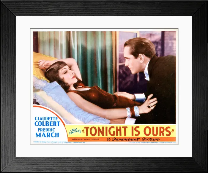 Framed Print : TONIGHT IS OURS, US lobbycard, from left, Claudette Colbert, Fredric March, 1933 Framed Print : TONIGHT IS OURS, US lobbycard, from left, Claudette Colbert, Fredric March, 1933