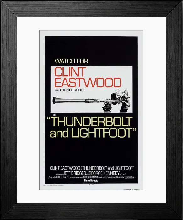 Framed Print : THUNDERBOLT AND LIGHTFOOT, Clint Eastwood on poster art, 1974