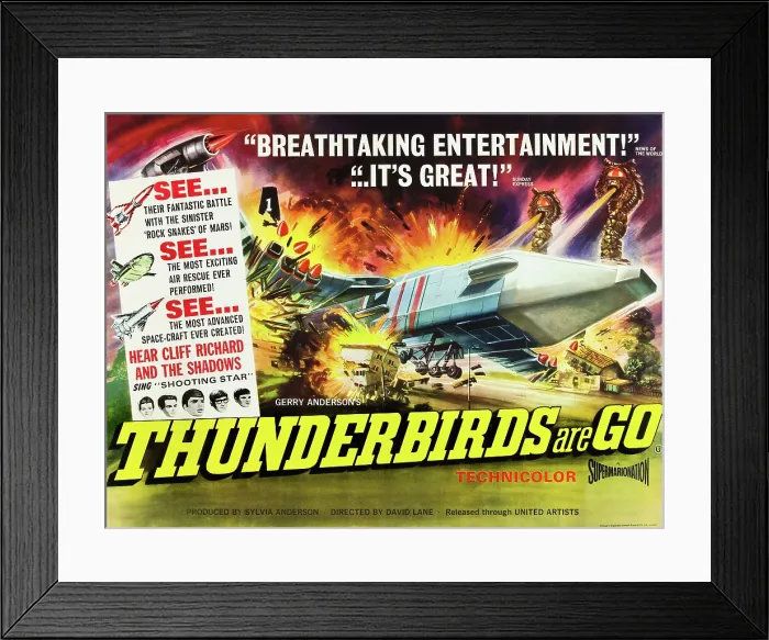 Framed Print : THUNDERBIRDS ARE GO, poster art, 1966 Framed Print : THUNDERBIRDS ARE GO, poster art, 1966