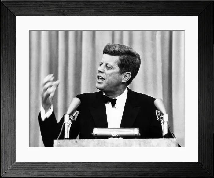 Framed Print : John F. Kennedy, telling an audience of five thousand Democrats that he wants Congressman Sidney Yates to replace Senator Everett Dirksen, Chicago, Il, October 19, 1962