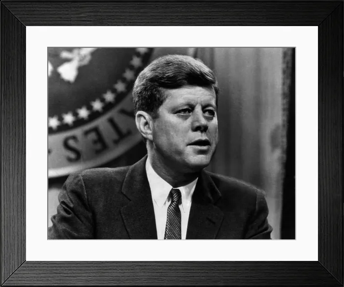 Framed Print : John F. Kennedy, states that the Soviet suggestion for cooperation with the U.S. in space exploration is most encouraging, February 21, 1962 Framed Print : John F. Kennedy, states that the Soviet suggestion for cooperation with the U.S. in space exploration is most encouraging, February 21, 1962