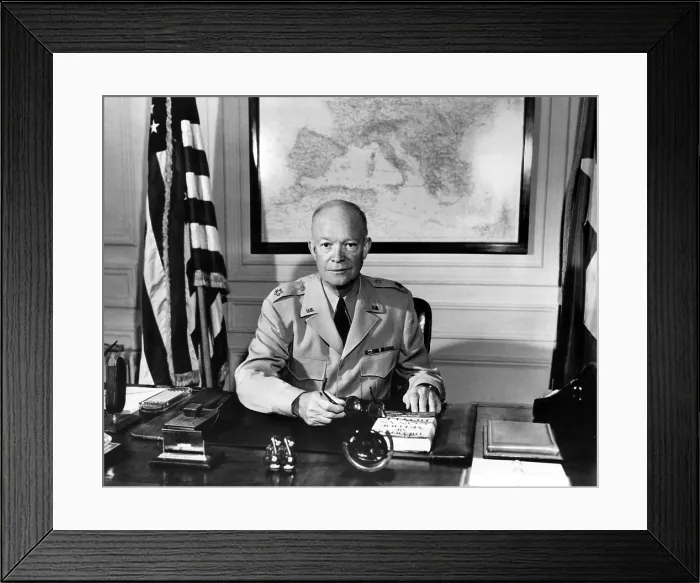Framed Print : General Dwight D. Eisenhower, Hotel Asoria, Paris. July 14 1951. Courtesy: CSU Archives / Everett Collection