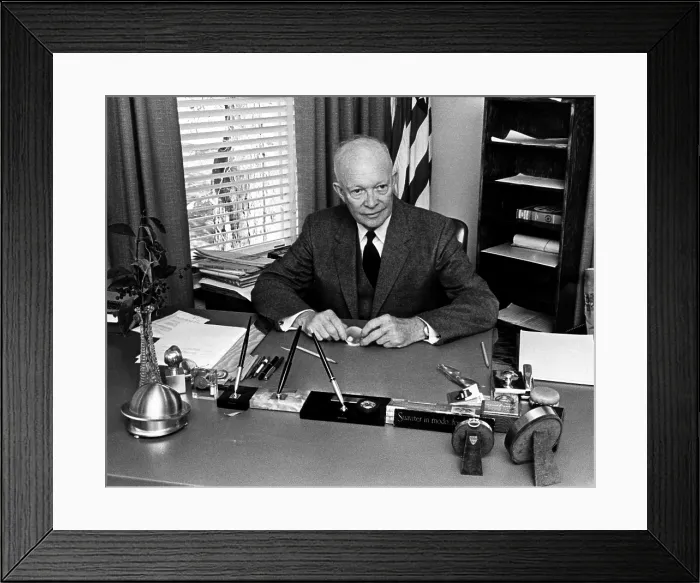 Framed Print : Former President, Dwight D. Eisenhower, at his office in Gettysburg, Pennsylvania. October 11, 1963. Courtesy: CSU Archives / Everett Collection Framed Print : Former President, Dwight D. Eisenhower, at his office in Gettysburg, Pennsylvania. October 11, 1963. Courtesy: CSU Archives / Everett Collection