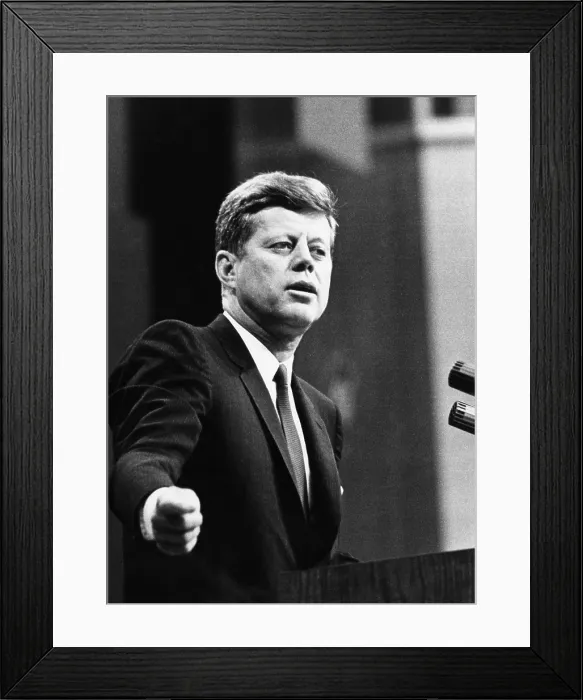 Framed Print : John F. Kennedy, urges the Senate to provide support for the nuclear test ban treaty, September 12, 1963. Courtesy: CSU Archives / Everett Collection