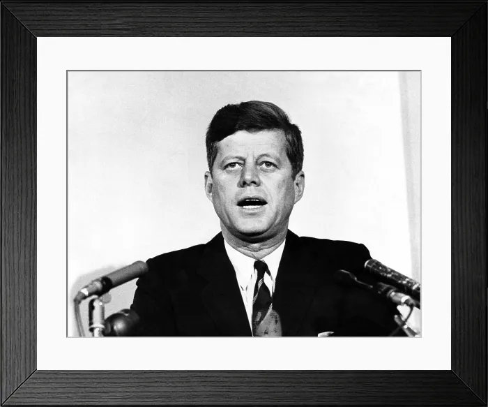 Framed Print : John F. Kennedy, comments on the racial situation in Birmingham, Alabama. The president ordered Federal riot control troops to be dispatched to posts in Birmingham, May 12, 1963
