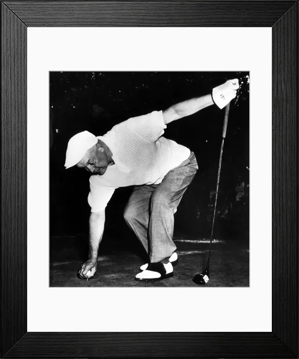Framed Print : President Dwight D. Eisenhower tees up as he prepares for a round of golf. Quantico, Virginia. July 24, 1955. Courtesy: CSU Archives / Everett Collection Framed Print : President Dwight D. Eisenhower tees up as he prepares for a round of golf. Quantico, Virginia. July 24, 1955. Courtesy: CSU Archives / Everett Collection