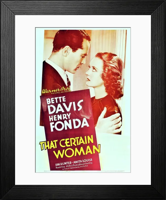 Framed Print : THAT CERTAIN WOMAN, US poster, from left: Henry Fonda, Bette Davis, 1937 Framed Print : THAT CERTAIN WOMAN, US poster, from left: Henry Fonda, Bette Davis, 1937