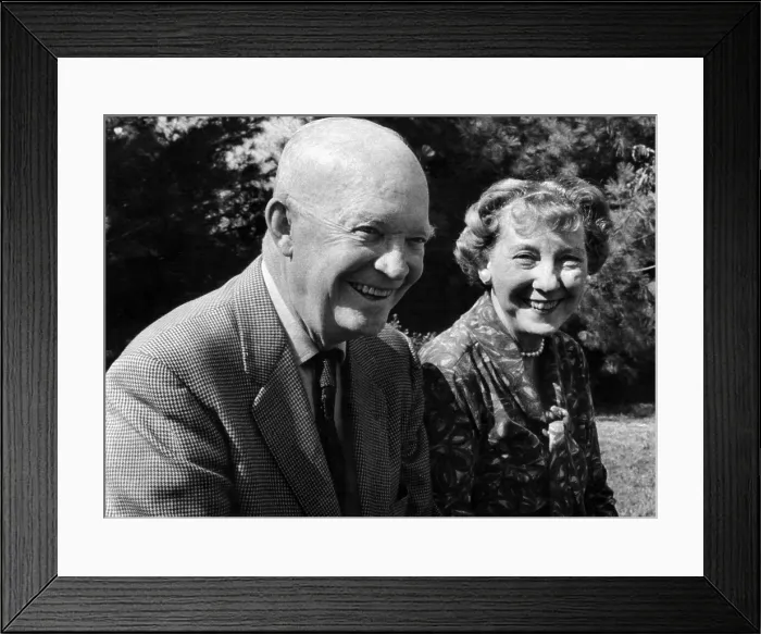 Framed Print : President Dwight D. Eisenhower and his wife, Mamie Eisenhower on his 72nd birthday in Gettsburg, Pennsylvania, October 14 1963. Courtesy: CSU Archives / Everett Collection