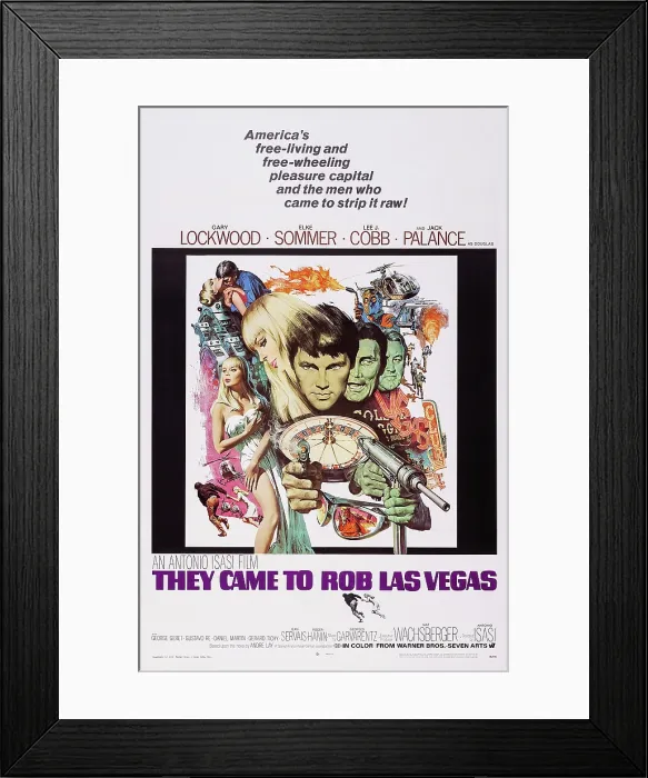 Framed Print : THEY CAME TO ROB LAS VEGAS, (aka LAS VEGAS, 500 MILLIONES), US poster art, from left: Elke Sommer, Gary Lockwood, Jack Palance, Lee J. Cobb, 1968