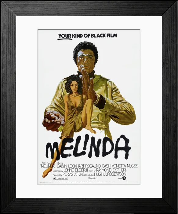 Framed Print : MELINDA, US poster, Calvin Lockhart, Rosalind Cash, 1972