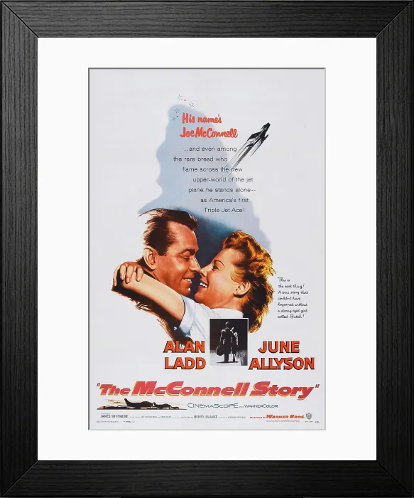 Framed Print : THE MCCONNELL STORY, from left: Alan Ladd, June Allyson on poster art, 1955