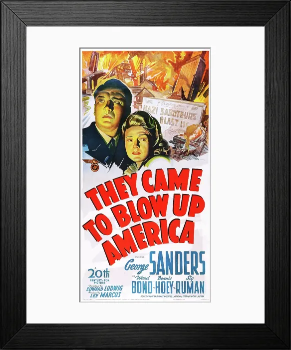 Framed Print : THEY CAME TO BLOW UP AMERICA, top left from left: George Sanders, Anna Sten, 1943, TM and Copyright 20th Century Fox Film Corp. All rights reserved. / courtesy Everett Collection