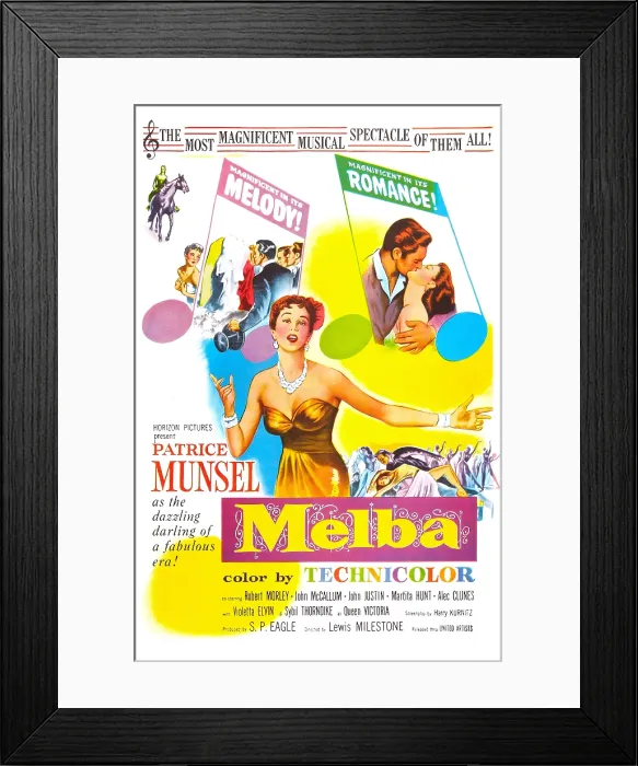 Framed Print : MELBA, US poster art, Patrice Munsel, 1953 Framed Print : MELBA, US poster art, Patrice Munsel, 1953