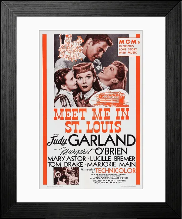 Framed Print : MEET ME IN ST. LOUIS, US poster art, top: Margaret O'Brien, Judy Garland, Tom Drake; bottom inset: Margaret O'Brien, Judy Garland, 1944 Framed Print : MEET ME IN ST. LOUIS, US poster art, top: Margaret O'Brien, Judy Garland, Tom Drake; bottom inset: Margaret O'Brien, Judy Garland, 1944