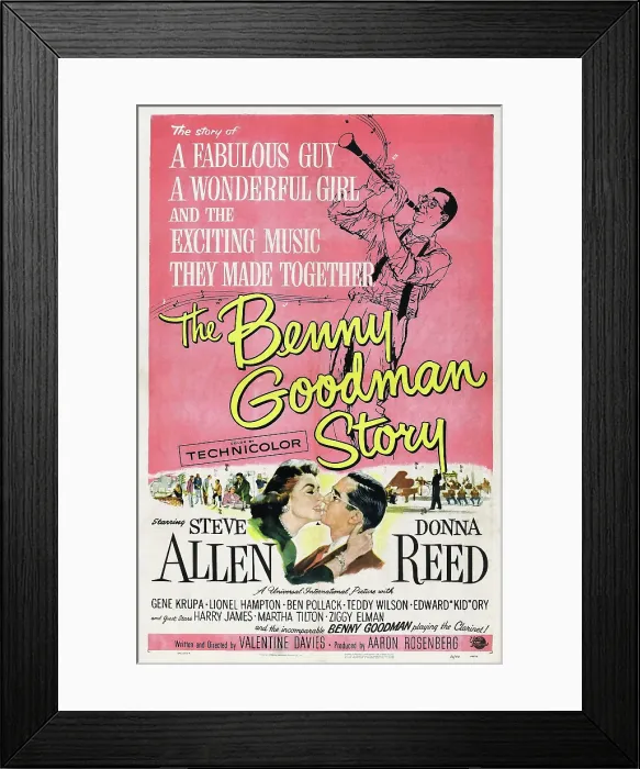Framed Print : THE BENNY GOODMAN STORY, US poster, bottom center left: Donna Reed, Steve Allen, 1956