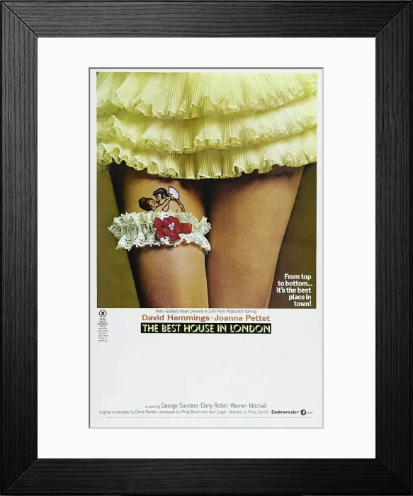 Framed Print : THE BEST HOUSE IN LONDON, British poster, 1969 Framed Print : THE BEST HOUSE IN LONDON, British poster, 1969