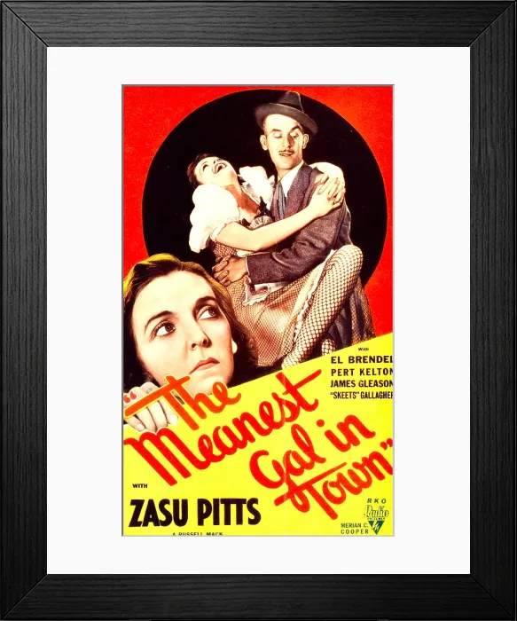 Framed Print : THE MEANEST GAL IN TOWN, from left: Zasu Pitts, James Gleason on midget window card, 1934