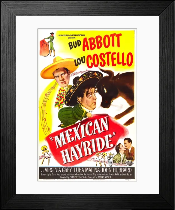 Framed Print : MEXICAN HAYRIDE, US poster, from top: Bud Abbott, Lou Costello, bottom right: Virginia Grey, John Hubbard, 1948 Framed Print : MEXICAN HAYRIDE, US poster, from top: Bud Abbott, Lou Costello, bottom right: Virginia Grey, John Hubbard, 1948