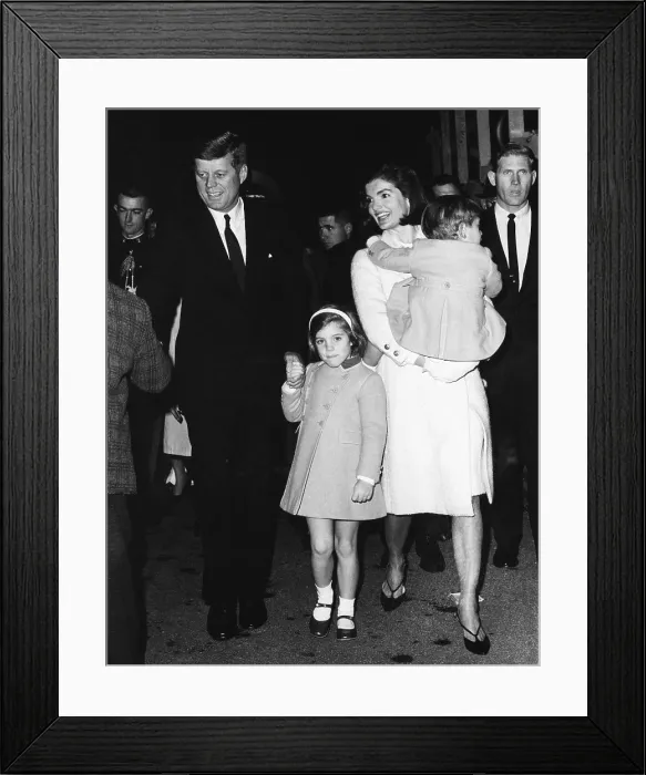 Framed Print : John F. Kennedy, Caroline Kennedy, Jacqueline Kennedy holding John F. Kennedy Jr. November 18, 1963. Courtesy: CSU Archives / Everett Collection